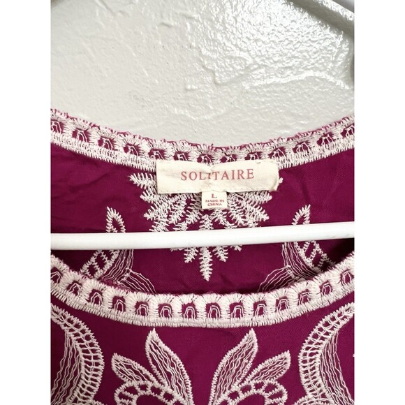 Solitaire Blouse Large Pink Embroidered Boho Crochet Shirt Festival Hippie Top - Picture 7 of 9